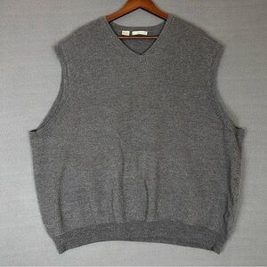 Cutter & Buck 100% Merino Wool‎ Sweater Vest Men's XL Gray Preppy Academia
